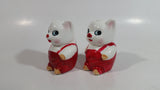 Pigs in Red Overalls Decorative Ceramic Salt and Pepper Shakers