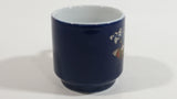 Tai'pan Fine Porcelain Miniature Mini Small 2 inch Tall Dark Blue Peacock Bird Themed Tea Cup
