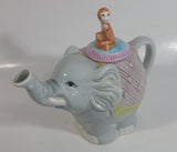 Monkey Riding Grey Elephant Themed Ceramic Tea Pot
