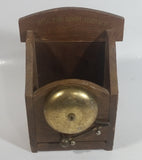Antique "Ring For Room Service" Hotel Inn Motel Brass Bell Wooden Message Caddy