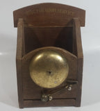 Antique "Ring For Room Service" Hotel Inn Motel Brass Bell Wooden Message Caddy