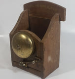 Antique "Ring For Room Service" Hotel Inn Motel Brass Bell Wooden Message Caddy