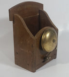Antique "Ring For Room Service" Hotel Inn Motel Brass Bell Wooden Message Caddy