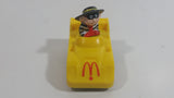 1988 McDonald's Turbo Macs The Hamburgler Yellow Toy Pull Back Friction Motorized Plastic Toy Car Vehicle - Happy Meals