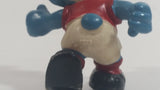 Vintage 1970s Peyo Schleich Smurf Character Football Soccer Player PVC Toy Figure
