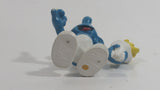 Vintage 1980 Peyo Smurf Character Holding and Eating French Fries PVC Toy Figure