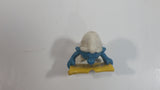 Vintage 1978 Peyo Smurf Character Singing and Holding Music Sheet PVC Toy Figure