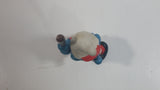 Vintage 1980 Peyo Smurf Character Baseball Player Holding Bat PVC Toy Figure