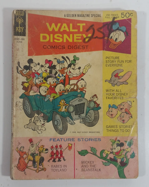 Vintage June 1968 Gold Key Walt Disney Comic Digest 192 Page Full Color Comic Book