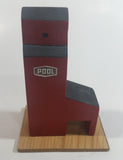 Pool "Wheat Pool " Dark Red Maroon Railway Grain Storage Elevator Wood Folk Art Model