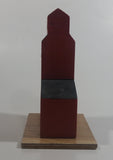 Pool "Wheat Pool " Dark Red Maroon Railway Grain Storage Elevator Wood Folk Art Model