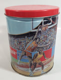 1994 Coca-Cola Coke Soda Pop Basketball, Football, Baseball Sports Themed 6" Tall Tin Metal Canister