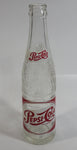 Vintage 1956 Sparkling Pepsi Cola Soda Pop Red and White 10 Fl oz Clear Glass Beverage Bottle Montreal