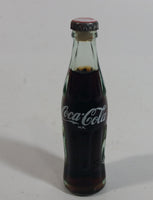 Vintage 1960s Coca-Cola Coke Soda Pop 3" Tall Mini Miniature Tiny Full Glass Soda Pop Bottle With White Metal Cap