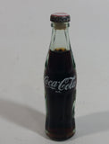 Vintage 1960s Coca-Cola Coke Soda Pop 3" Tall Mini Miniature Tiny Full Glass Soda Pop Bottle With White Metal Cap