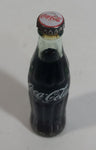 Vintage 1960s Coca-Cola Coke Soda Pop 3" Tall Mini Miniature Tiny Full Glass Soda Pop Bottle With White Metal Cap