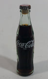 Vintage 1960s Coca-Cola Coke Soda Pop 3" Tall Mini Miniature Tiny Full Glass Soda Pop Bottle With White Metal Cap