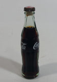 Vintage 1960s Coca-Cola Coke Soda Pop 3" Tall Mini Miniature Tiny Full Glass Soda Pop Bottle With White Metal Cap