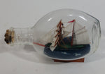 Vintage Highly Detailed Miniature Ship in Cork Top 5 1/4" Long Glass Bottle