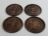 Rare HTF "Century" Disney Disneyland Mickey Mouse Cartoon Character Themed 3" Diameter Copper Metal Coaster Set of 4 Made in Canada