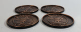 Rare HTF "Century" Disney Disneyland Mickey Mouse Cartoon Character Themed 3" Diameter Copper Metal Coaster Set of 4 Made in Canada