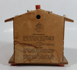 Vintage Western Germany Christmas Themed Black Forest Bavarian House Homestead Shaped Wooden and Plastic Thermometer with Man and Woman 5" Tall