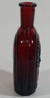 Vintage Wheaton President Benjamin Franklin 3" Tall Ruby Red Embossed Miniature Glass Bottle