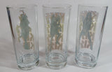 2011 Vandor Kiss Band Musicians Holding Their Guitars 6" Tall Glass Cups Set of 3