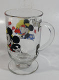 Disney Mickey Mouse and Minnie Mouse 5" Tall Clear Pedestal Glass Cup with Handle