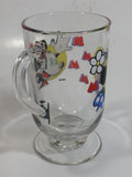 Disney Mickey Mouse and Minnie Mouse 5" Tall Clear Pedestal Glass Cup with Handle