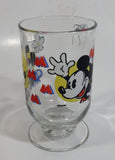Disney Mickey Mouse and Minnie Mouse 5" Tall Clear Pedestal Glass Cup with Handle