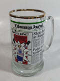 Vintage Style 1981 Edmonton Journal Newspaper "Kid is King!" Wayne Gretzky NHL Ice Hockey Player Gold Rimmed Glass Beer Mug