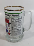Vintage Style 1981 Edmonton Journal Newspaper "Kid is King!" Wayne Gretzky NHL Ice Hockey Player Gold Rimmed Glass Beer Mug