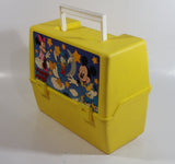Disney Mickey Mouse Minnie Mouse Donald Duck Cartoon Characters Stars and Moon Themed Thermos Brand Yellow Lunch Box