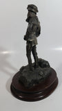 Rare Vintage 1977 LaRocca Mountain Man Pewter 9 1/2" Tall Figure Sculpture on Wood Base