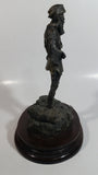 Rare Vintage 1977 LaRocca Mountain Man Pewter 9 1/2" Tall Figure Sculpture on Wood Base