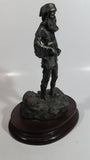Rare Vintage 1977 LaRocca Mountain Man Pewter 9 1/2" Tall Figure Sculpture on Wood Base
