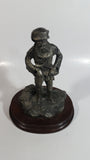 Rare Vintage 1977 LaRocca Mountain Man Pewter 9 1/2" Tall Figure Sculpture on Wood Base