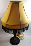 Vintage Style "A Christmas Story" Movie Film Las Vegas Burlesque Styled 20" Tall Leg Lamp with Fish Net Stocking and Yellow Shade with Black Frill