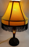 Vintage Style "A Christmas Story" Movie Film Las Vegas Burlesque Styled 20" Tall Leg Lamp with Fish Net Stocking and Yellow Shade with Black Frill
