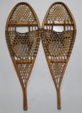 Vintage Authentic Wood Rawhide Snow Shoes Set with Leather Boot Straps