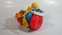 1980 Fisher Price Toys 171 Airplane Pilot Pull Toy With Rotating Propeller When It Moves Made in U.S.A.