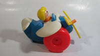 1980 Fisher Price Toys 171 Airplane Pilot Pull Toy With Rotating Propeller When It Moves Made in U.S.A.