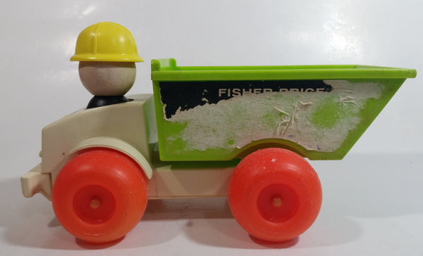 Vintage 1970 Fisher Price #156 Jiffy Dump Truck Air Pump Plastic Toy Car Vehicle 9" Long