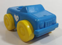 Rare 1989 Fisher Price Little People Click Along Riders Blue Heart Car Plastic Toy Vehicle