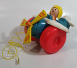 1980 Fisher Price Toys 171 Airplane Pilot Pull Toy With Rotating Propeller When It Moves Made in U.S.A.