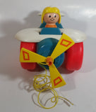 1980 Fisher Price Toys 171 Airplane Pilot Pull Toy With Rotating Propeller When It Moves Made in U.S.A.