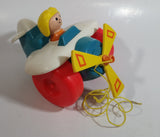 1980 Fisher Price Toys 171 Airplane Pilot Pull Toy With Rotating Propeller When It Moves Made in U.S.A.