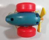 1980 Fisher Price Toys 171 Airplane Pilot Pull Toy With Rotating Propeller When It Moves Made in U.S.A.