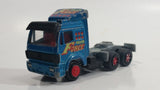 Rare HTF Majorette Mercedes "Truck Force" Semi Tractor Truck Rig Teal Blue Die Cast Toy Car Vehicle